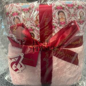 Posh Peanut Pink Blanket with American Girl Design